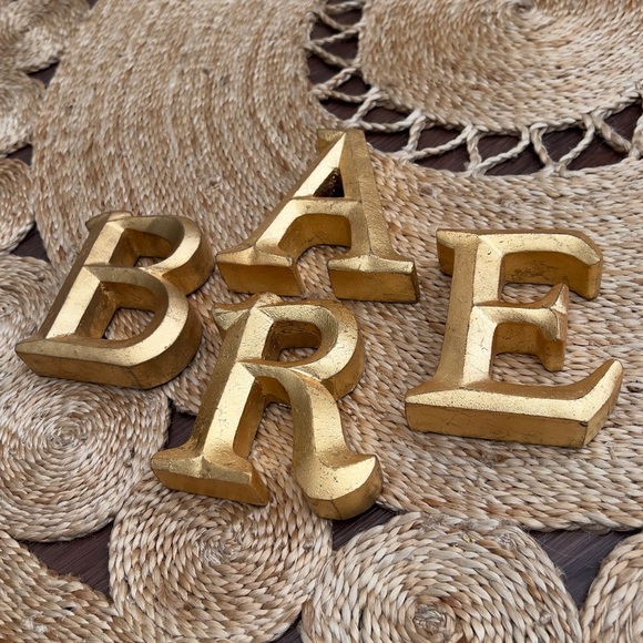 GOLD GILDED INITIAL LETTER HOME DECOR - Picture 4 of 6